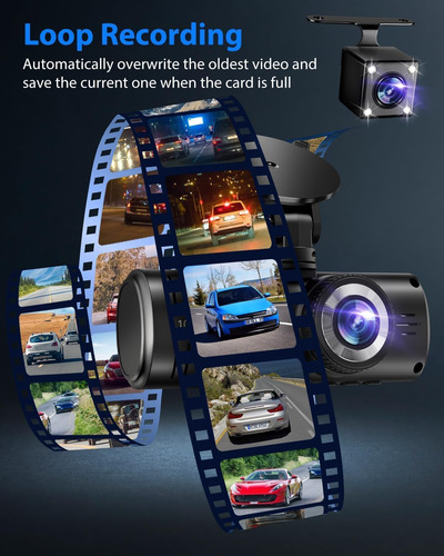 Dash Cam, Dash Cam De 3 Canales, Dash Cam 1080p Frontal _107