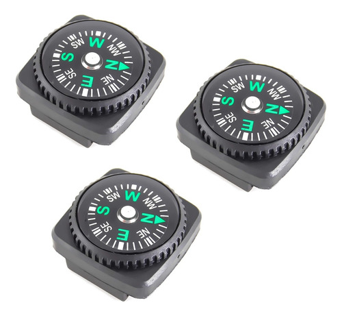 Brújula Para Correa De Reloj, Mochila, Campismo (3 Piezas)
