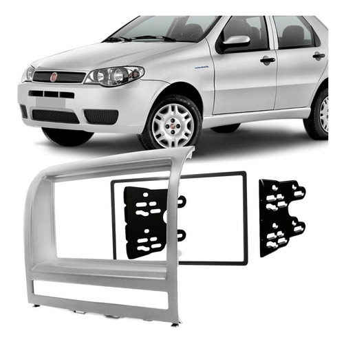 Moldura Painel 2din Prata Palio Idea Siena Strada Adventure