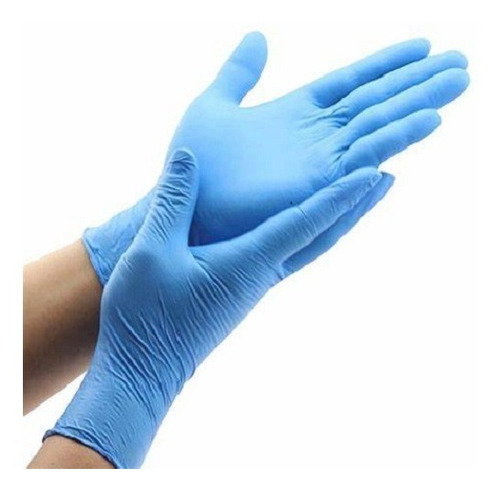 Guantes Ambiderm Soft Color Azul  Mediano Nitrilo 100pza 