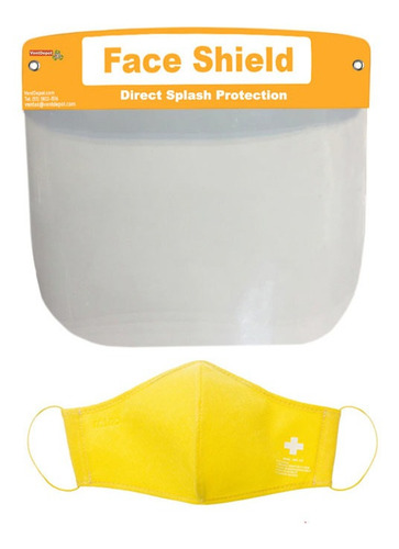 Paquete De Caretas Y Cubrebocas, Mxfas-006, Kit 10 Pzs, Car Color Amarillo