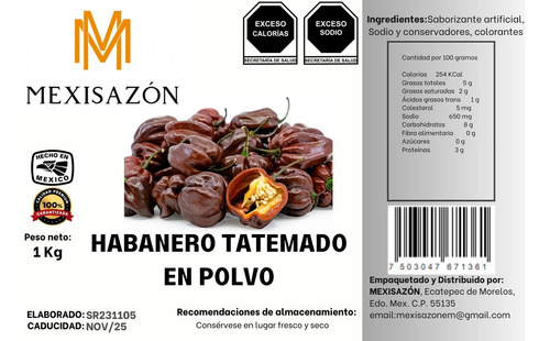 Sazonador Habanero Tatemado En Polvo 1k Para Botanas Premium
