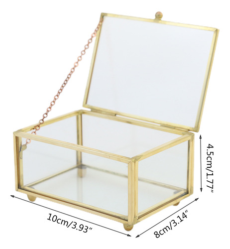 Caja De Cristal Con Tapa Decorativa Para Joyas Y Recuerdos O