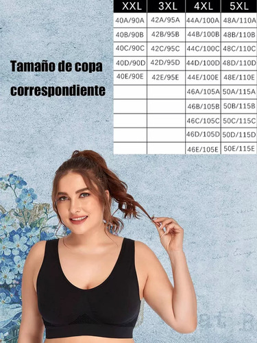 N Top Deportivo Secado Rápido Push Up Mujer Tallas Grandes