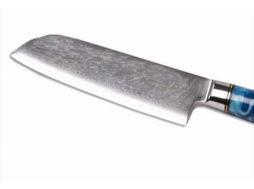 Navaja Profesional Santoku Para Carne 31cm Acero Damasco