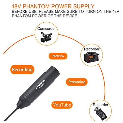 Micrófono Comica Xlr Cvm-v02c Cardioide Xlr Lavalier Con Sol