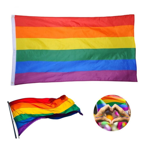 Bandera Lgbt Pride Orgullo Gay Arcoiris 155x88 Cm Meses Sin Intereses
