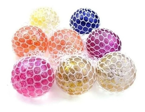 5 Mesh Ball Metalizada Pelota Antiestrés Fidget Toys Juguete