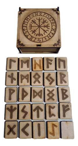Set 25 Runas Vikingas Talisman + Cajita De Regalo