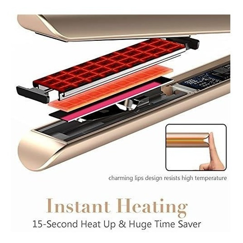 Plancha de cabello Furiden LM-166 dorada 127V