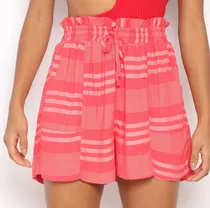 Comprar Short Listrado Em Viscose Mercatto 