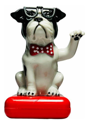 Figura Perrito Bulldog Movimiento Solar Vehículos