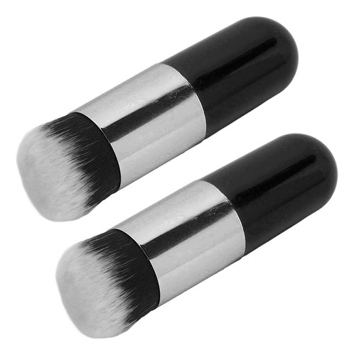 Brocha De Maquillaje Facial, 2 Piezas, Cerdas Suaves, Mango
