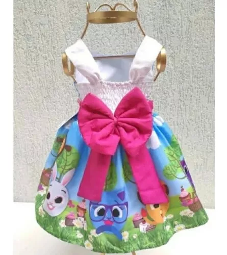 Vestido Infantil Frufru Temático Personalizado Moana Baby