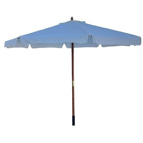 Sombrilla Varilla Madera 3m Grande Fuerte Cenefa Colores