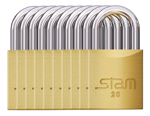 10 Cadeados Segredos Iguais Mestrado Mesma Chave 20mm Cor Dourado