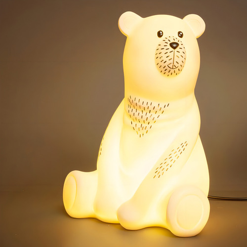 Lámpara Velador Luz De Noche Infantil Usb Oso Polar Color De La Estructura Blanco Color De La Pantalla Blanco