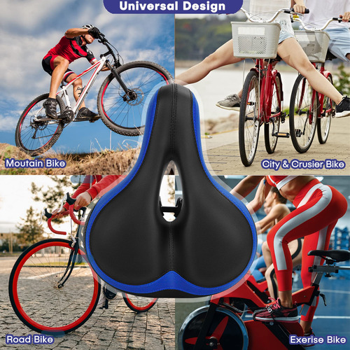 Asiento De Bicicleta Tonbux Ancho Espuma Viscoelástica Negro/azul 1 Cm 1 Cm