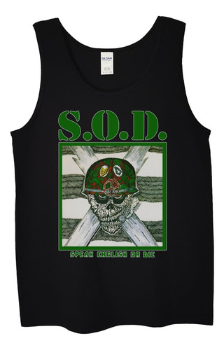 Polera Musculosa Sod Speak English Or Die Metal Abominatron