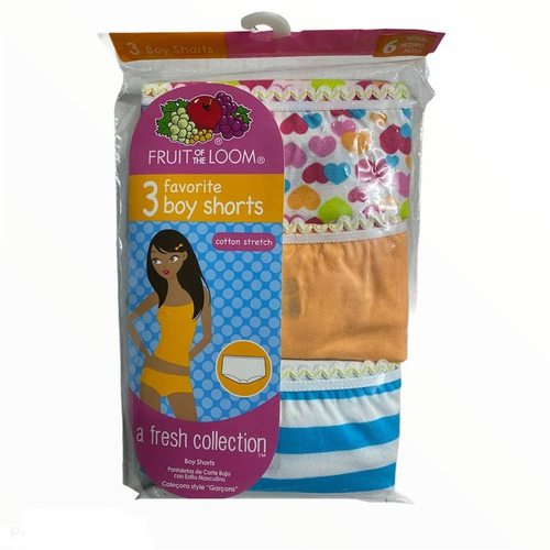 Pantaletas Algodón Stretch Boy Shorts Fruit Of The Loom 