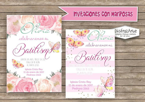 Tarjetas Invitaciones Digitales Mariposas Y Flores | MercadoLibre
