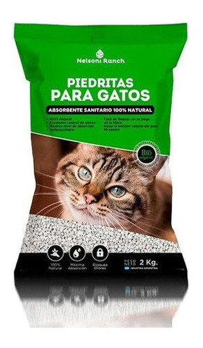 Piedras sanitaria para gatos control de olores Nelsoni Ranch 2kg