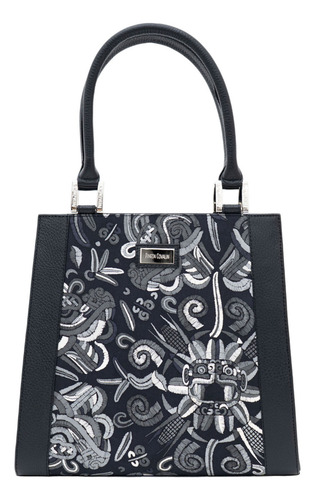 Bolsa Yaab Pineda Covalin Diseño Quetzalcóatl Uva/fucsia Seda