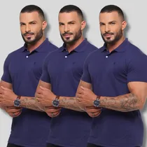 Comprar Kit 3 Camisas Polo Básicas Masculina Camiseta Moderna Slim