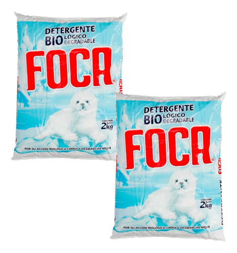 2 Pack Foca Detergente En Polvo Multiusos 2 Kg