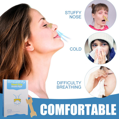 Tiras Nasales Adhesivas Para Congestión Nasal 10 Uds.