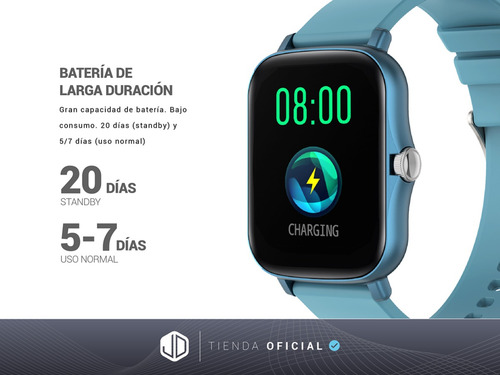 Smartwatch Reloj Inteligente Jd Baires 1.69 Spo2 Azul -*