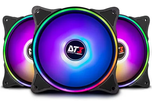 Kit 3x Fan Cooler 120mm Trio Rgb Sync Pro Dt3 Sports Zx120