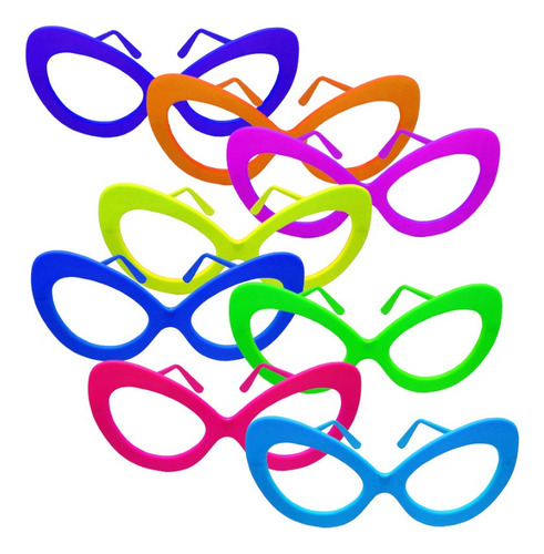 Oculos Gatao Neon Luz Negra - Contém 10 Unidades - Festa Chi
