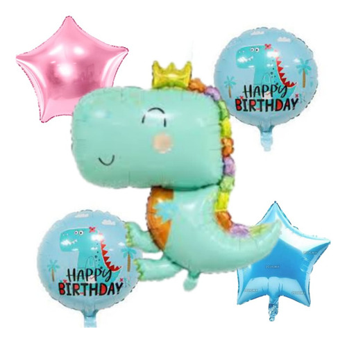 Set 5 Pzas Globos Fiesta Personaje A Elegir Niños