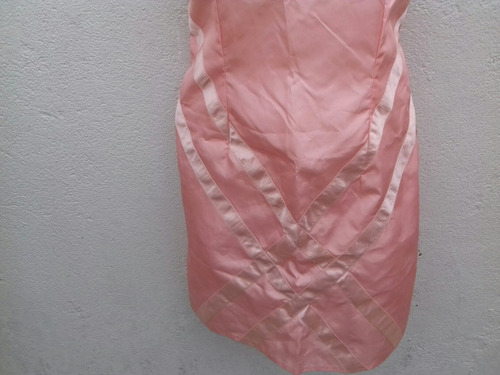 Imagen 3 de 6 de Vestido Fiesta Corto Juvenil Talle M Color Salmón Leer Medid