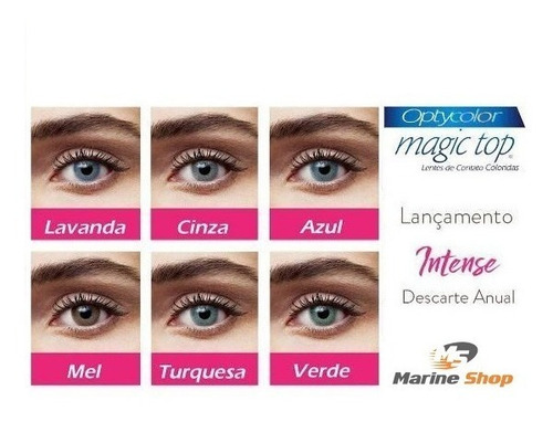 Imagem 3 de 6 de Lente Contato Magic Top Intense Anual Cinza Com Ou Sem Grau
