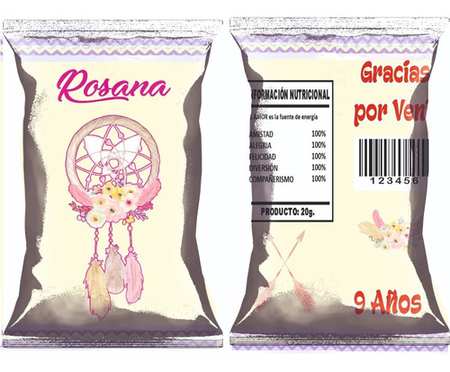 Bolsitas Golosineras Chip Bag Personalizada X 10 Atrapasueño