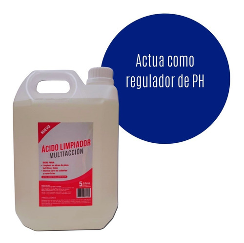 Imagen 2 de 10 de Limpiador Acido Muriático Piscina Ladrillo Piso 5 L