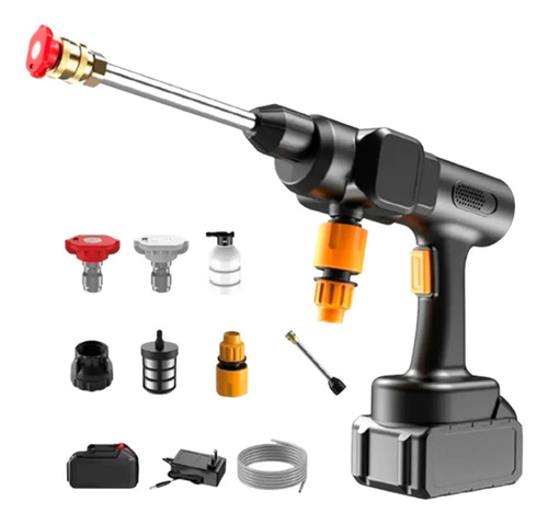 Hidrolavadora Batería Recargable Portátil Alta Potencia Gt Negro 50