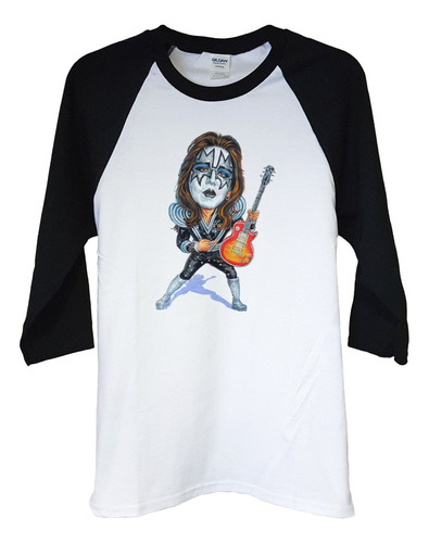 Polera Raglan 3/4 Kiss Ace Frehley Rock Car Rock Abominatron