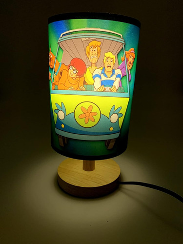 Scooby Scoob - Lámpara De Mesa Con Base De Madera, Decoració