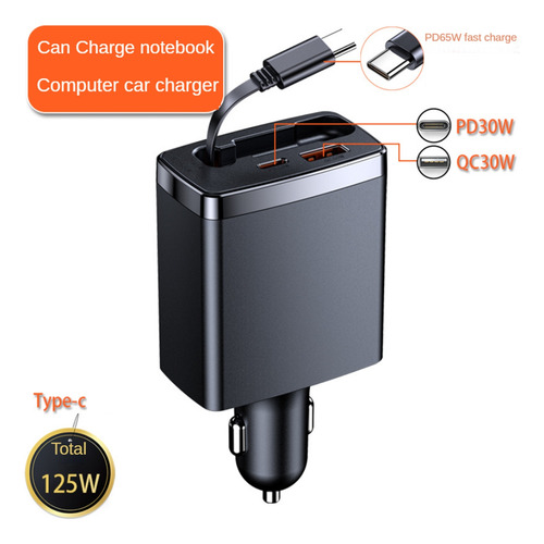 Cable Usb C De Cargador De Coche Retráctil 4 En 1 Para Iphon
