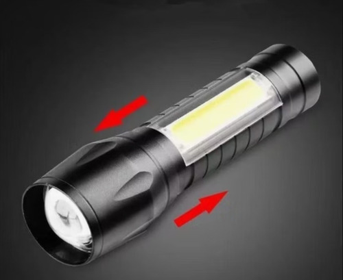 Linterna Táctica Recargable Puerto Usb De Aluminio Blanco Negro