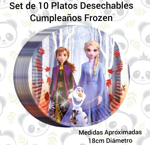 Set De 10 Platos Desechables Cumpleaños Frozen