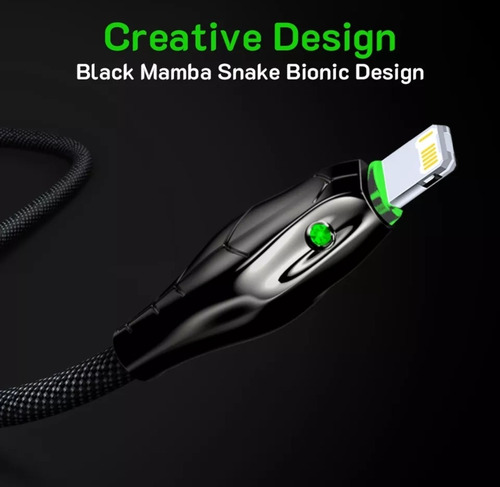 Imagen 2 de 4 de Cable Cargador Dato Lightning Para iPhone 25 Cm / Serpiente