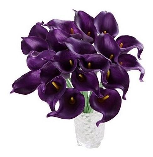 Calas Flores Artificiales Realistas X10u Purpura