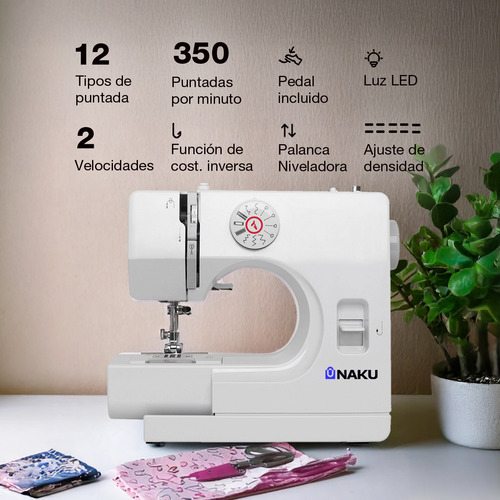 Máquina De Coser Profesional 12 Costuras Pedal 2 Velocidades