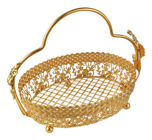 Cesta De Fruta De Metal Con Asa Para Decoración De Fiestas