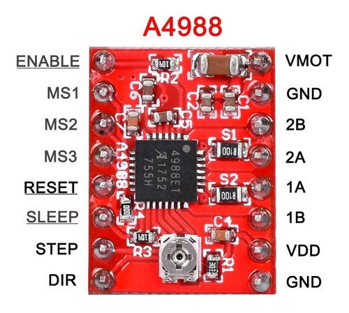 Imagen 3 de 4 de Driver Para Motor Paso A Paso A4988 Impresora 3d Arduino
