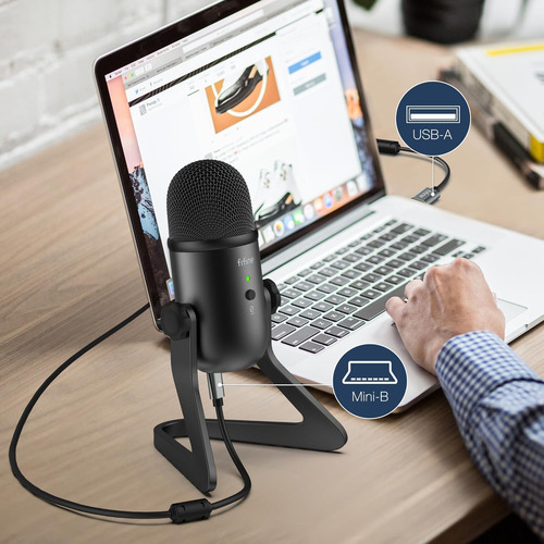 Fifine Usb Podcast Microphone For Recording Streaming, Co...